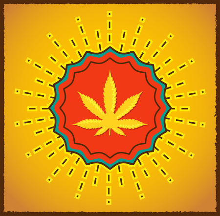 Ganjah emblem vector seal - vintage sign,  Ganjah it is a term used by Rastafarians to call marijuanaのイラスト素材