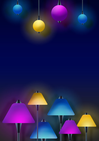Lamps - Club  bar spotlight background design - Copy Space - ready for your textの写真素材