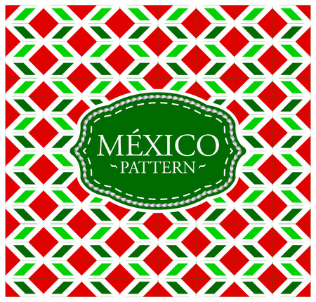 Mexico pattern - Seamless Background texture and emblem with the colors of the flag of Mexicoのイラスト素材