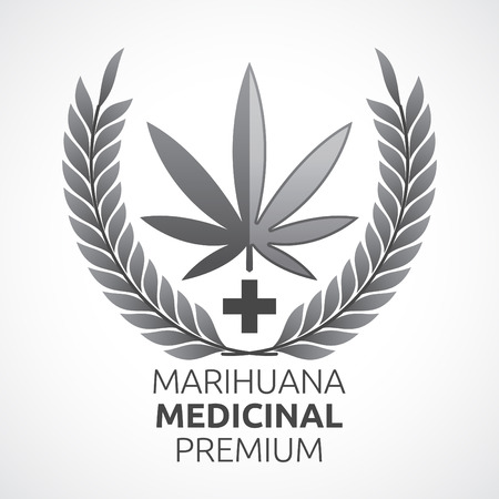 Marihuana Medicinal Premium - Premium Medical Marijuana spanish text, gorgeous  vector medical cannabis emblemのイラスト素材