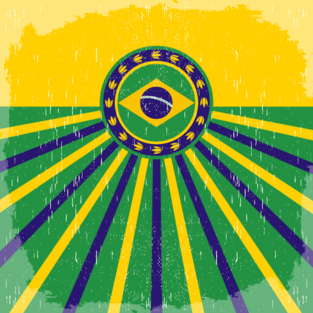 Brasil vintage patriotic poster - card vector design, brazilian holiday decorationのイラスト素材