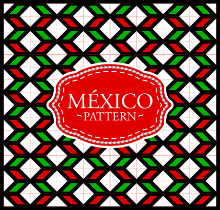 Mexico pattern - Seamless Background texture and emblem with the colors of the flag of Mexicoのイラスト素材
