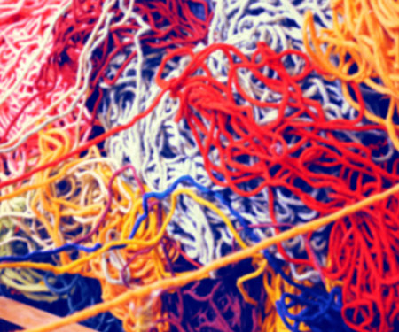 Blurred abstract background of multicolored wool in Chiapas Mexico, ready for your text
