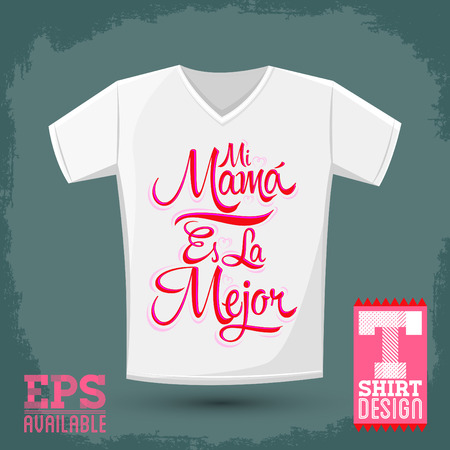 Mi Mama es la Mejor - My Mom is the Best Spanish text, vector t-shirt print templateのイラスト素材