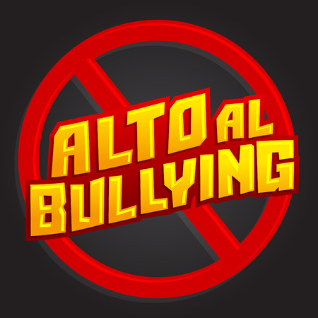 Alto al Bullying - Stop Bullying spanish text, vector icon illustrationのイラスト素材
