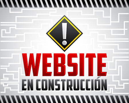 Website en construccion - Website under construction spanish text, announcementのイラスト素材