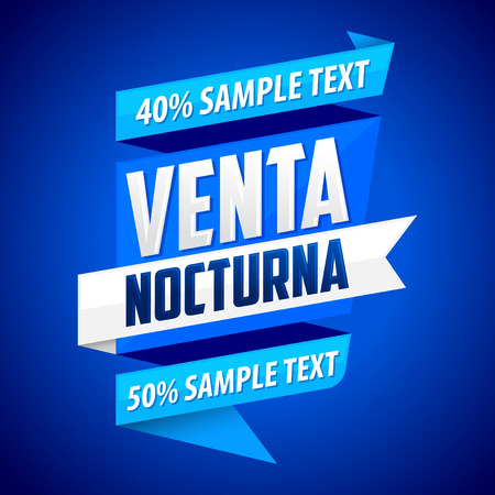 Venta Nocturna - Night Sale spanish text, modern colorful bannerのイラスト素材