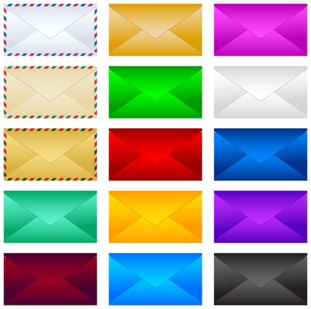 Mail postal envelope vector illustration set, collection.のイラスト素材