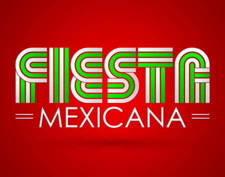 Fiesta Mexicana - Mexican party spanish text, vector designのイラスト素材