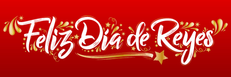 Feliz dia de reyes  Sticker spanish text, sale tag vector Illustrationのイラスト素材