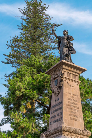 Monument in homage to Josefa Ortiz de Dominguez, Patriot and heroine of the independence of Mexico.のeditorial素材
