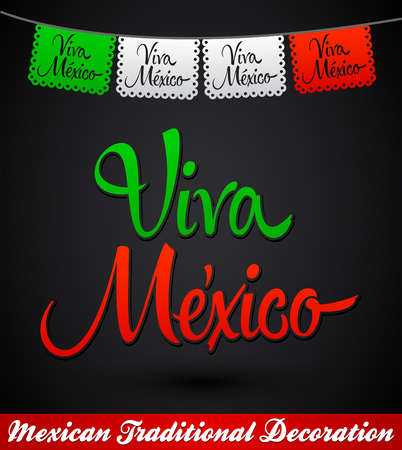 Viva Mexico mexican holiday vector decorationのイラスト素材