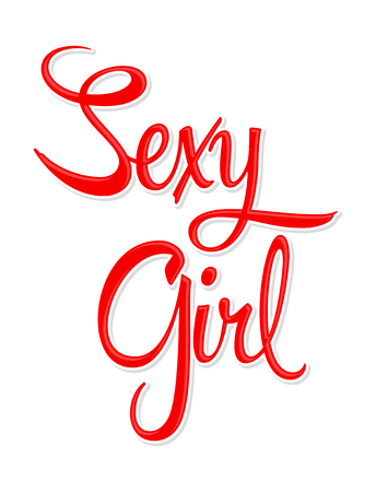 Sexy Girl Lettering Vector Emblem illustrationのイラスト素材