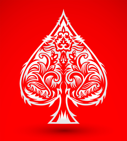 Tribal Style Spade Ace Design, Poker emblem vector illustrationのイラスト素材