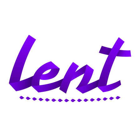 Lent Ribbon Vector Lettering illustration, Religious traditionのイラスト素材