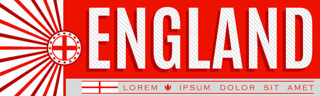 England Patriotic Banner design, typographic vector illustration, England Flag colorsのイラスト素材