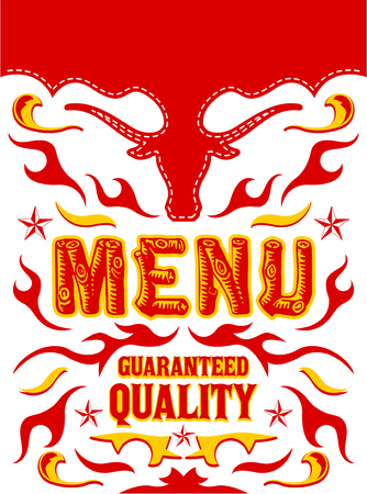 Menu Guaranteed Quality Grill Restaurant vector designのイラスト素材