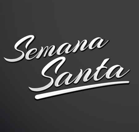 Semana Santa, Holy Week Spanish text, Latin easter traditionのイラスト素材