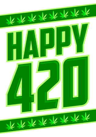 Happy 420 Cannabis April 20 celebration vector design.のイラスト素材