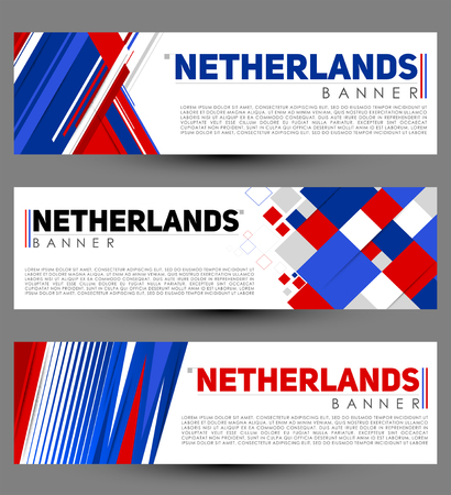 Netherlands Modern Banner Template vector Set designのイラスト素材
