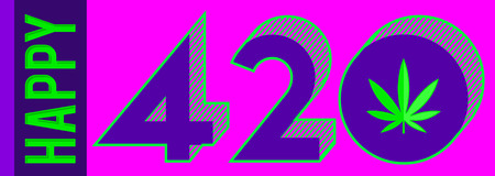 Happy 420 vector Marijuana Leaf, April 20 celebrationのイラスト素材