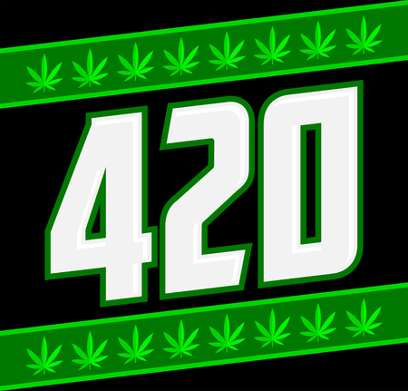 420 Marijuana symbol, Cannabis theme vector illustrationのイラスト素材