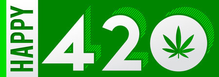Happy 420 vector Marijuana Leaf, April 20 celebrationのイラスト素材