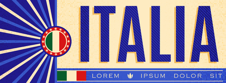 Italia Italy Patriotic Banner design, typographic vector illustration, Italian Flag colorsのイラスト素材