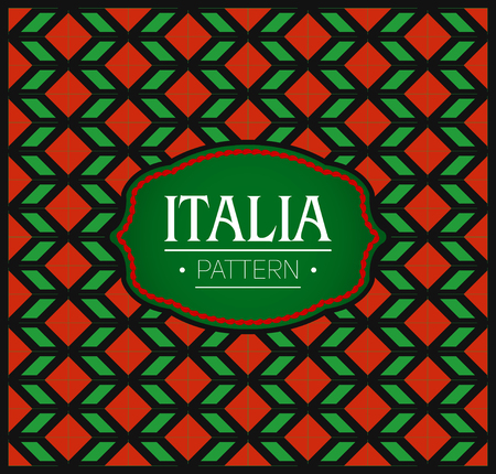Italia Pattern, Seamless Background texture and emblem with the colors of the flag of Italyのイラスト素材