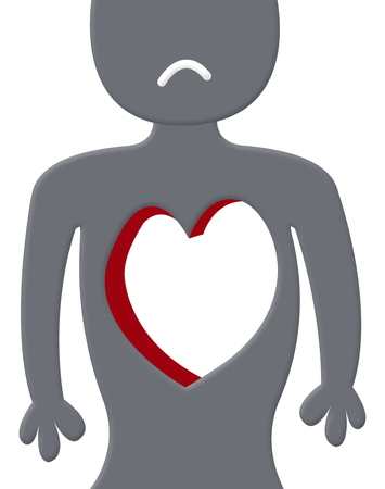 Heartless Sad Character abstract Minimal Illustrationの写真素材