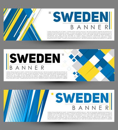 Sweden Modern Banner Template vector Set designのイラスト素材