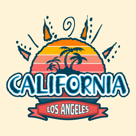 California Los Angeles, vector badge emblem designのイラスト素材