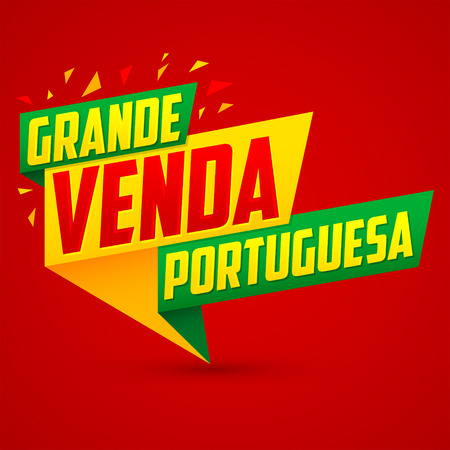Grande venda Portuguesa, Portuguese Big sale Portuguese text, vector modern colorful bannerのイラスト素材