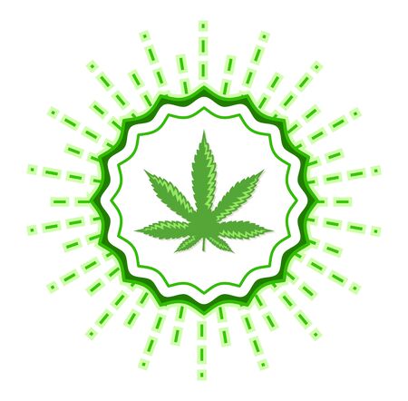 Marijuana emblem vector seal, Cannabis Leaf Plant sign illustrationのイラスト素材