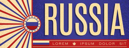 Russia Patriotic Banner design, typographic vector illustration, Russian Flag colorsのイラスト素材