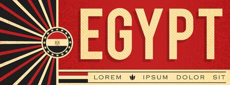 Egypt Patriotic Banner design, typographic vector illustration, Egyptian Flag colorsのイラスト素材