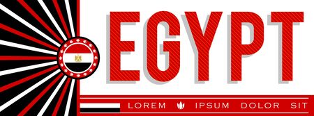 Egypt Patriotic Banner design, typographic vector illustration, Egyptian Flag colorsのイラスト素材