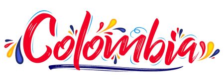 Colombia Patriotic Banner design Colombian flag colors vector illustrationのイラスト素材