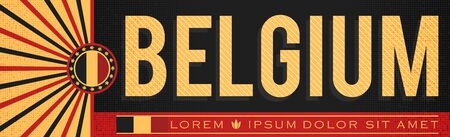 Belgium Patriotic Banner design, typographic vector illustration, Belgian Flag colorsのイラスト素材