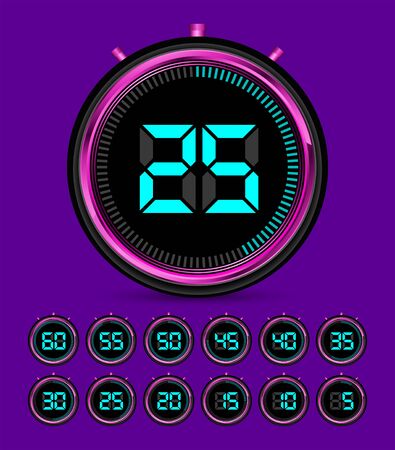 Digital Timer Stopwatch vector illustration with Number templateのイラスト素材