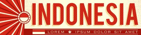 Indonesia Patriotic Banner design, typographic vector illustration, Indonesian Flag colorsのイラスト素材