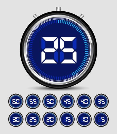 Digital Timer Stopwatch vector illustration with Number templateのイラスト素材
