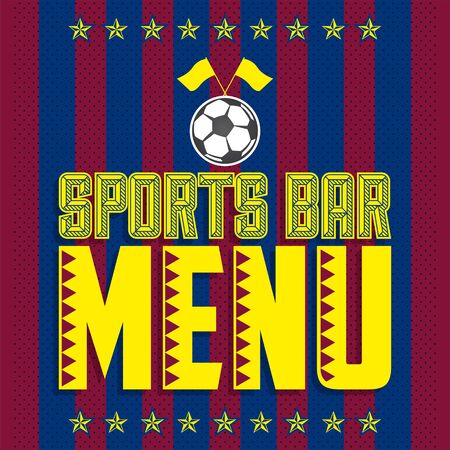 Sports Bar Menu Cover Design template, Soccer themed restaurantのイラスト素材
