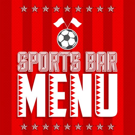 Sports Bar Menu Cover Design template, Soccer themed restaurantのイラスト素材