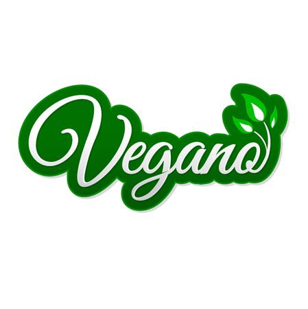 Vegano. Vegan Spanish text, Vector icon design, vegan symbol with leaves.のイラスト素材