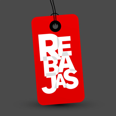 Rebajas, Discounts Spanish text, Sale vector label emblem.のイラスト素材