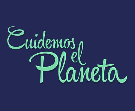 Cuidemos el Planeta, Care for the Planet spanish text Vector lettering.のイラスト素材