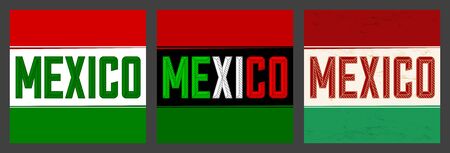 Mexico Bold Header vector illustration set collection.のイラスト素材