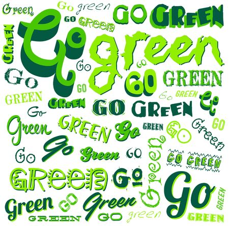 Go Green Ecology concept vector pattern illustration.のイラスト素材