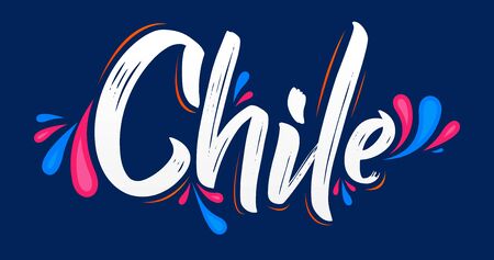 Chile Patriotic Banner design Chilean flag colors vector illustrationのイラスト素材